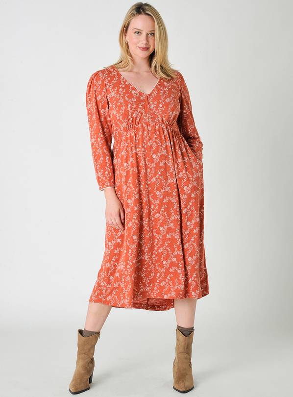 BURGS Whimble Burnt Orange Print Dress 12